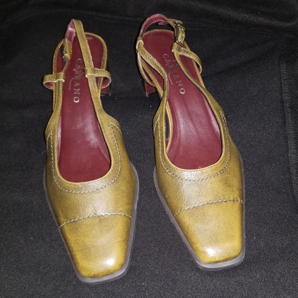 New Carrano Leather Slingback Shoes Size 7 1/2M
